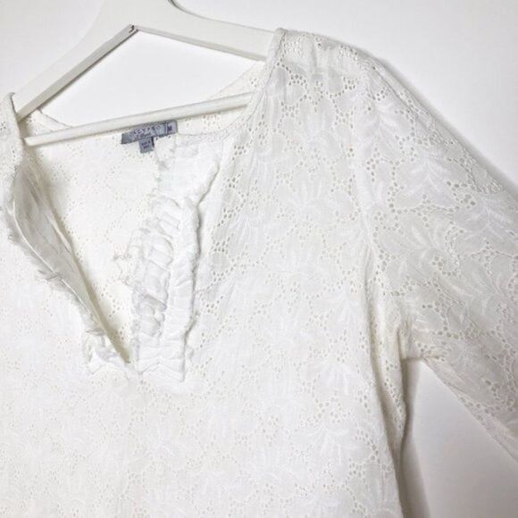 CALYPSO ST. BARTH White Eyelet Tunic Top - Picture 3 of 6